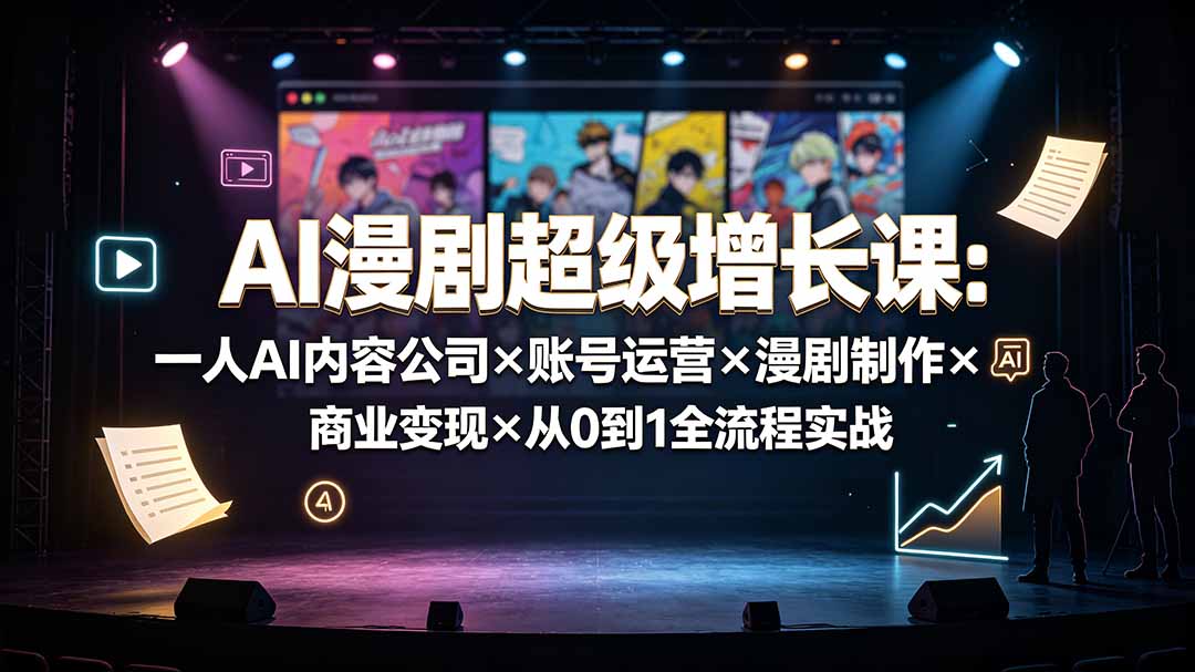 (19553期)AI漫剧超级增长课:一人AI内容公司×账号运营×漫剧制作×商业变现×从0到1全流程实战-知创网