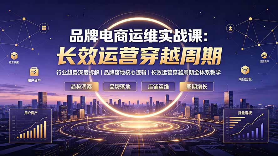 （19340期）品牌电商运维实战课：行业趋势深度拆解｜品牌落地核心逻辑｜长效运营穿越周期全体系教学-知创网