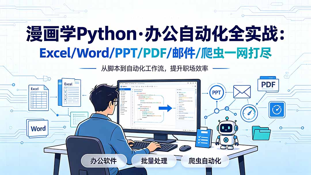 (19270期)漫画学Python·办公自动化全实战:Excel/Word/PPT/PDF/邮件/爬虫一网打尽-知创网