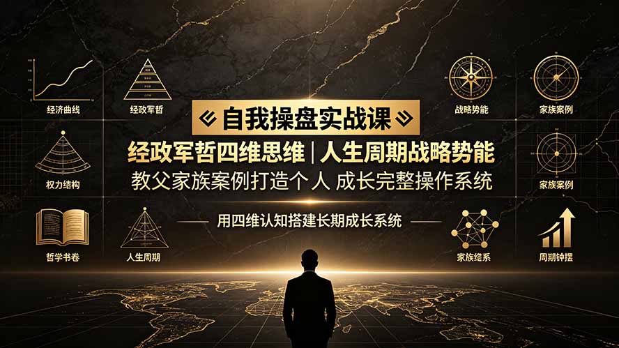（19398期）自我操盘实战课：经政军哲四维思维｜人生周期战略势能｜教父家族案例打造个人成长完整操作系统-知创网