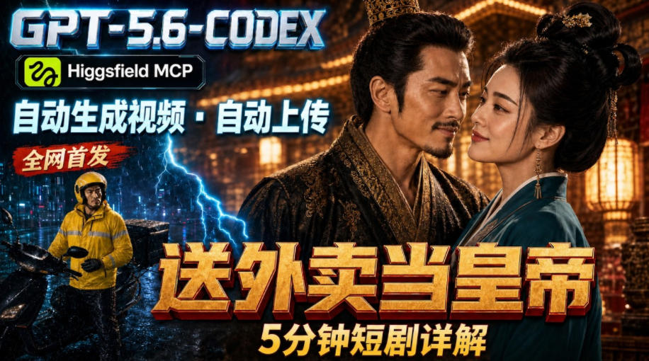 （19540期）GPT-5.6 Codex+Higgsfield MCP：一条指令生成5分钟短剧并自动上传YouTube（油管）-知创网