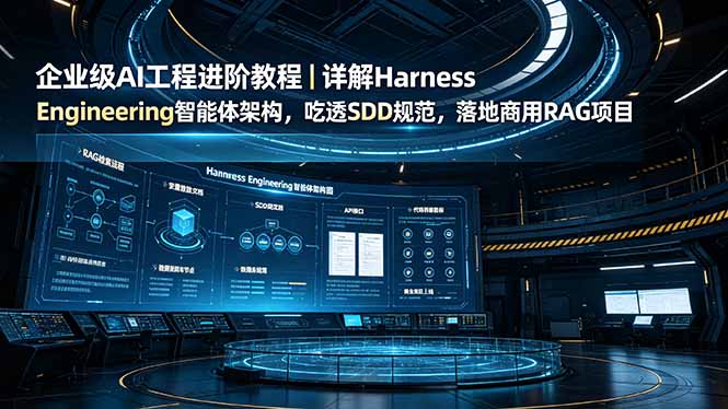(19158期)企业级AI工程进阶教程|详解Harness Engineering智能体架构,吃透SDD规范,落地商用RAG项目-知创网