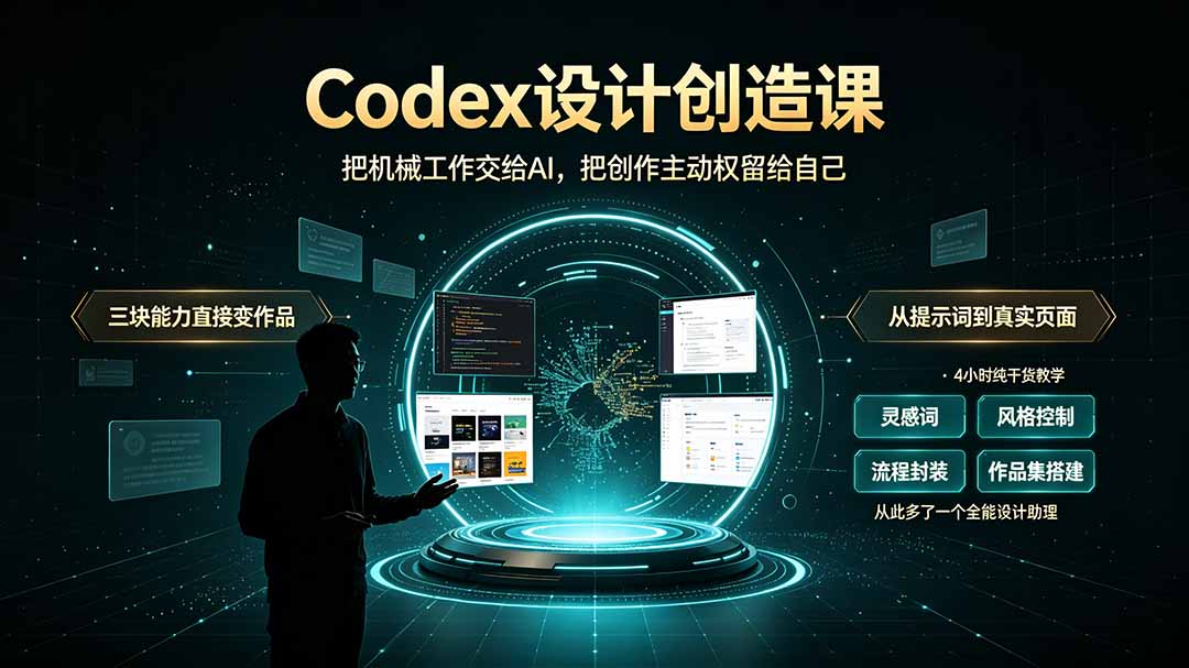 （19362期）Codex设计创造课-2期，小白也能掌握的Codex设计创造技巧，把机械工作交给AI，把创作主动权留给自己-知创网