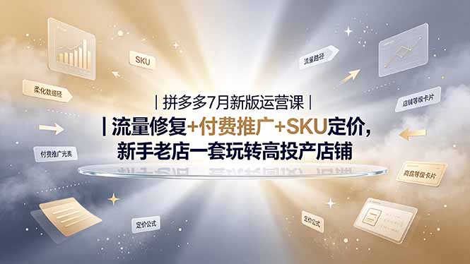 （19167期）2026拼多多掘金运营私教大课-7月，流量推广定价申诉全覆盖，一套打法稳定店铺长期出单-知创网