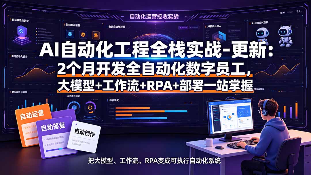 (19279期)AI自动化工程全栈实战-更新:2个月开发全自动化数字员工,大模型+工作流+RPA+部署一站式掌握-知创网
