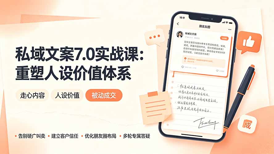(19313期) 私域文案实战课7.0:重塑人设价值体系|-告别硬广推销×走心内容×自我价值塑造,实现被动成交-知创网