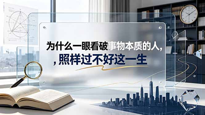 （19165期）付费文章：为什么一眼看破事物本质的人，照样过不好这一生-知创网