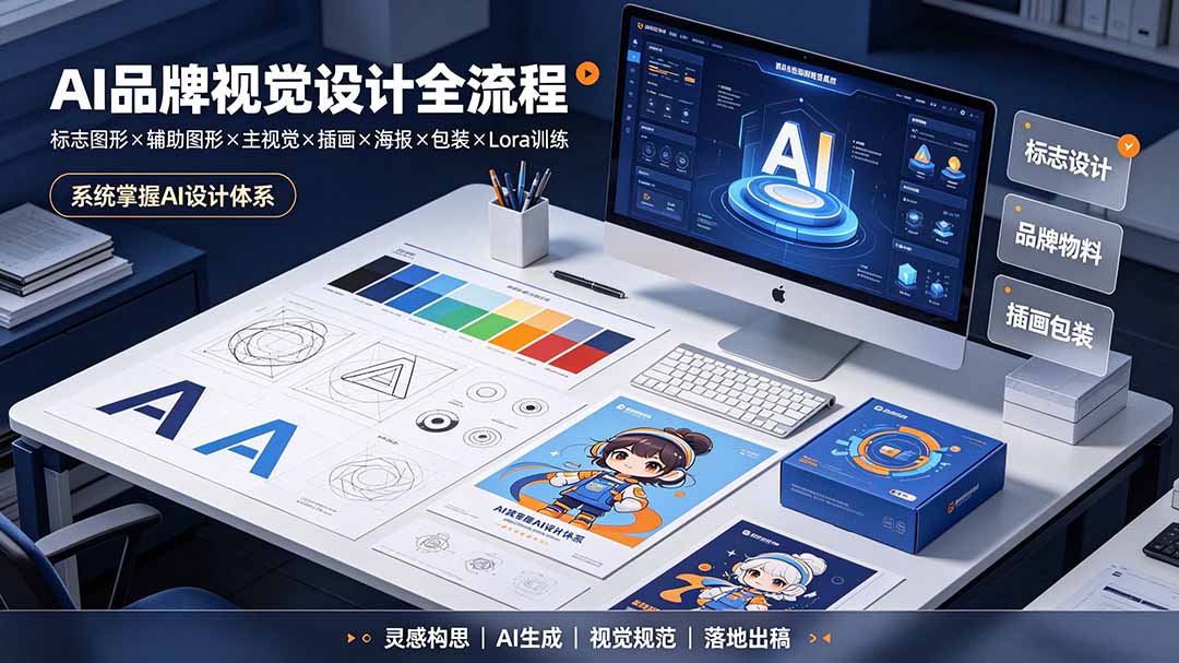 (19372期)AI品牌视觉设计全流程:标志图形×辅助图形×主视觉×插画×海报×包装×Lora训练,系统掌握AI设计体系-知创网