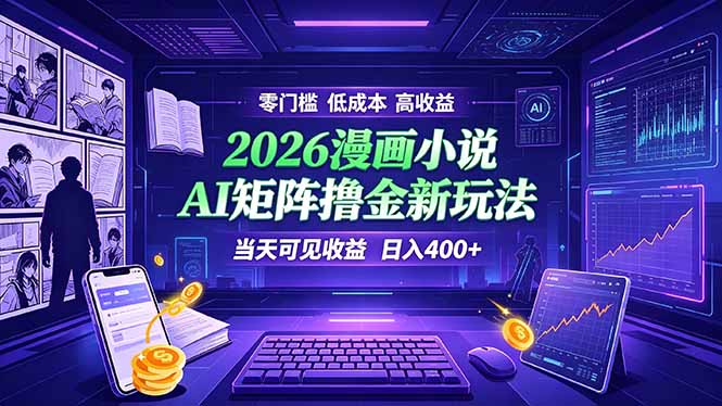 （19219期）爆款小说漫画大阅读    ai矩阵操作    当天可见收益  日入400+    零门槛    高收益-知创网