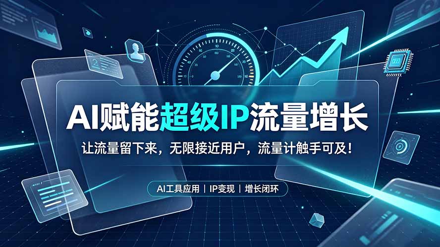 (19453期)AI赋能超级IP流量增长:让流量留下来,无限接近用户,流量计触手可及!-知创网