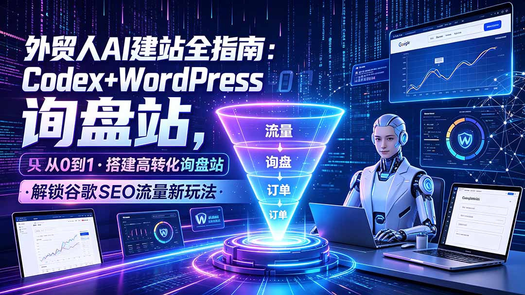 (19439期)外贸人AI建站全指南:Codex+WordPress从0到1·搭建高转化询盘站·解锁谷歌SEO流量新玩法-知创网