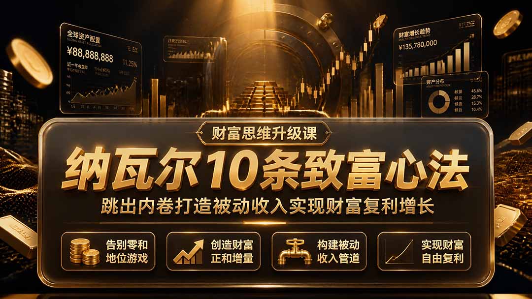 (19628期)付费文章:纳瓦尔10条致富心法,跳出内卷打造被动收入实现财富复利增长-知创网