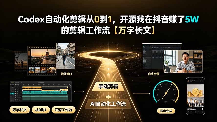 (19504期)Codex自动化剪辑从0到1,开源我在抖音赚了5W 的剪辑工作流【万字长文】-知创网
