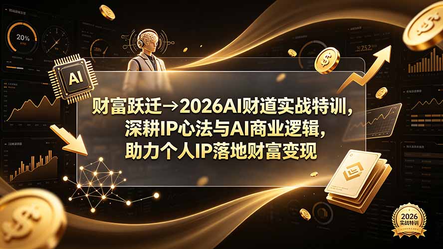 (19547期)财富跃迁→2026AI财道实战特训,深耕IP心法与AI商业逻辑,助力个人IP落地财富变现-知创网