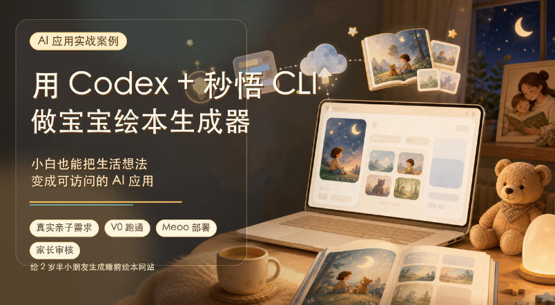 (19415期)AI应用实战案例,用Codex+秒悟CLl做宝宝绘本生成器,小白也能把生活想法变成可访问的AI应用-知创网
