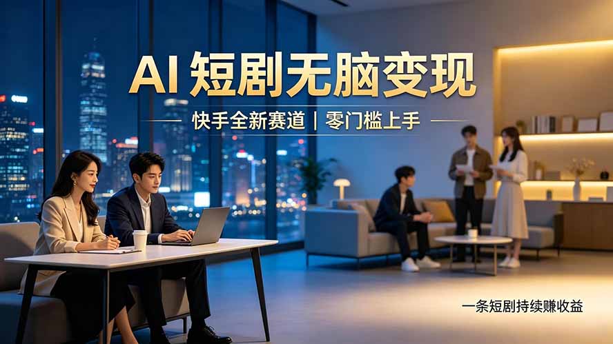 (19577期)别乱找副业了,快手 AI 短剧零门槛长久被动增收-知创网
