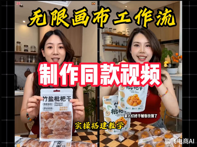 无限画布工作流一键复刻爆款带货视频，实操搭建，操作简单-知创网