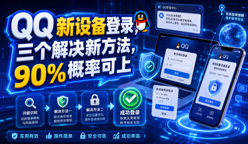 QQ新设备登录,三个解决新方法,90%概率可上-知创网