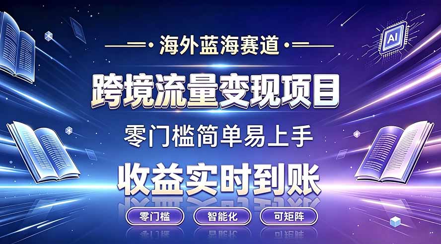 (19441期)海外蓝海赛道 跨境流量变现项目 收益实时到账 零门槛简单易上手-知创网