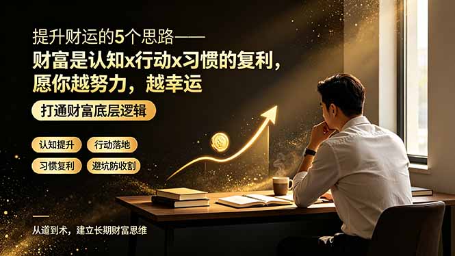 (19233期)付费文章:提升财运的5个思路——财富是认知x行动x习惯的复利,愿你越努力,越幸运-知创网