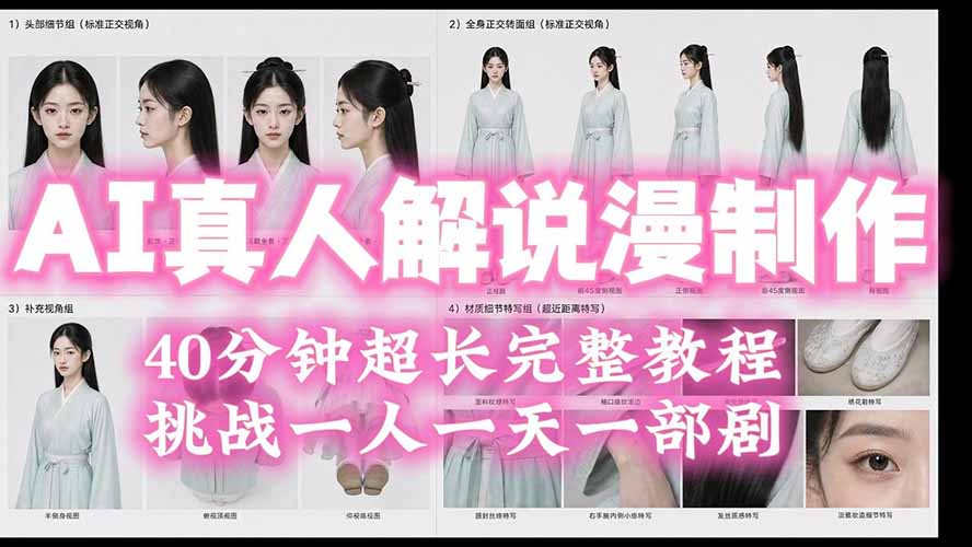 (19508期)2026AI真人解说漫剧制作40分钟超长完整教程:自动批量化制作,挑战一人一天一部剧!-知创网
