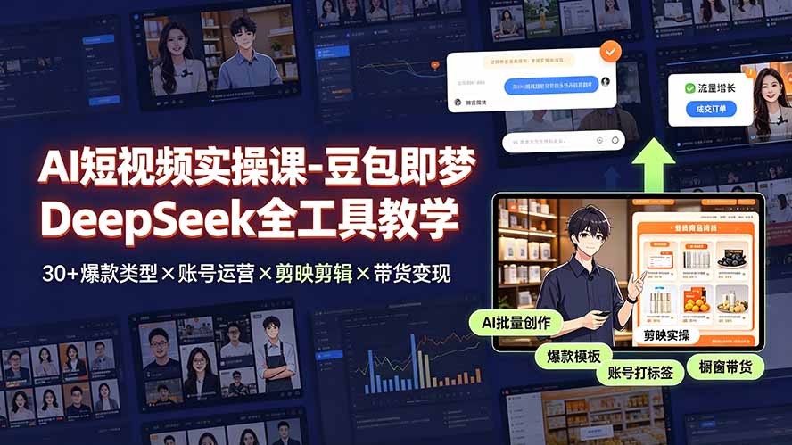 （19261期）AI短视频实操课-豆包即梦DeepSeek全工具教学 | 30+爆款类型×账号运营×剪映剪辑×带货变现。-知创网