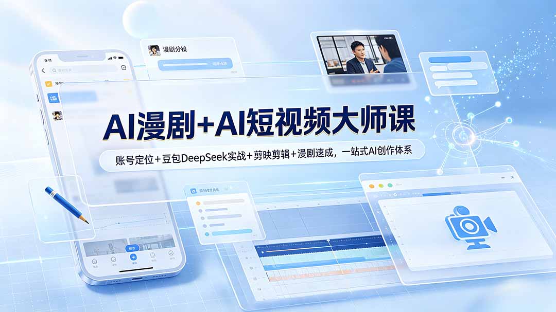 （19147期）AI漫剧+AI短视频大师课：账号定位+豆包DeepSeek实战+剪映剪辑+漫剧速成，一站式AI创作体系-知创网