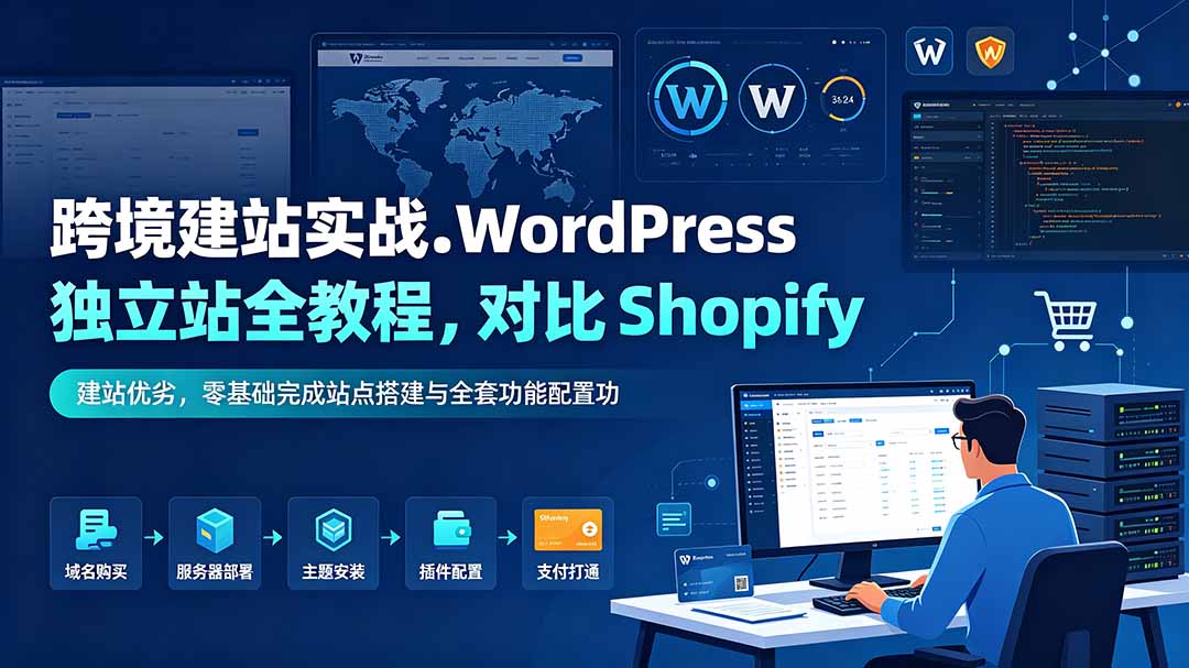 （19546期）跨境建站实战：WordPress 独立站全教程，对比 Shopify 建站优劣，零基础完成站点搭建与全套功能配置-知创网
