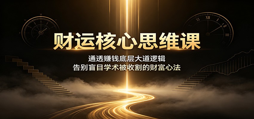 财运核心思维课:通透赚钱底层大道逻辑,告别盲目学术被收割的财富心法-知创网
