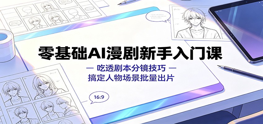 零基础AI漫剧新手入门课：吃透剧本分镜技巧，搞定人物场景批量出片-知创网