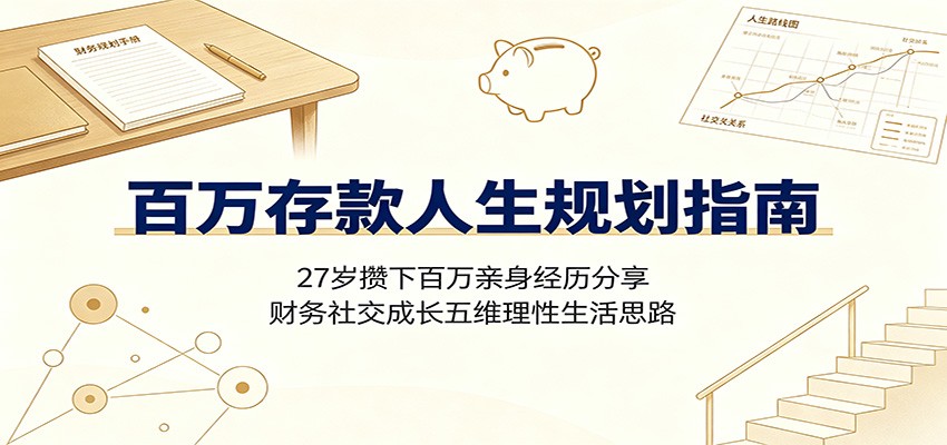 百万存款人生规划指南：27岁攒下百万亲身经历分享，财务社交成长五维理性生活思路-知创网