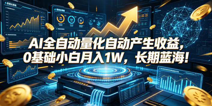 AI全自动量化自动产生收益，0基础小白月入1W，长期蓝海！【揭秘】-知创网