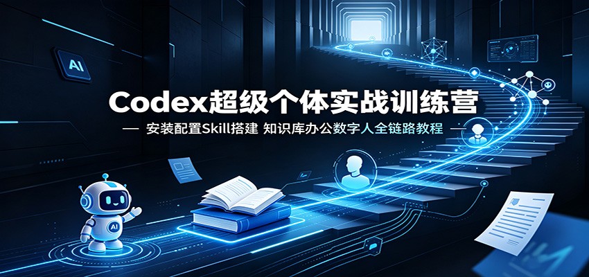Codex超级个体实战训练营：安装配置Skill搭建，知识库办公数字人全链路教程-知创网