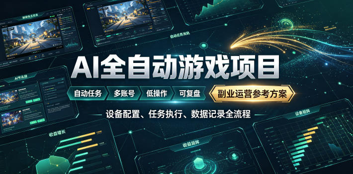 AI全自动游戏躺賺副业:日入几百,稳定运行三年的项目!【揭秘】-知创网