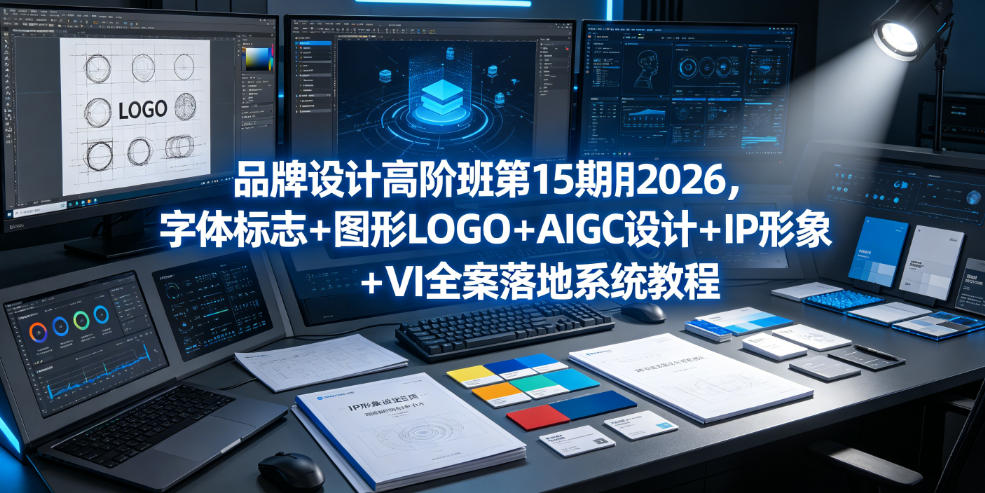 品牌设计高阶班第15期2026，字体标志＋图形LOGO＋AIGC设计＋IP形象＋VI全案落地系统教程-知创网