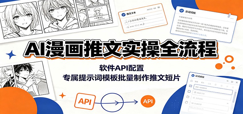 AI漫画推文实操全流程：软件API配置，专属提示词模板批量制作推文短片-知创网