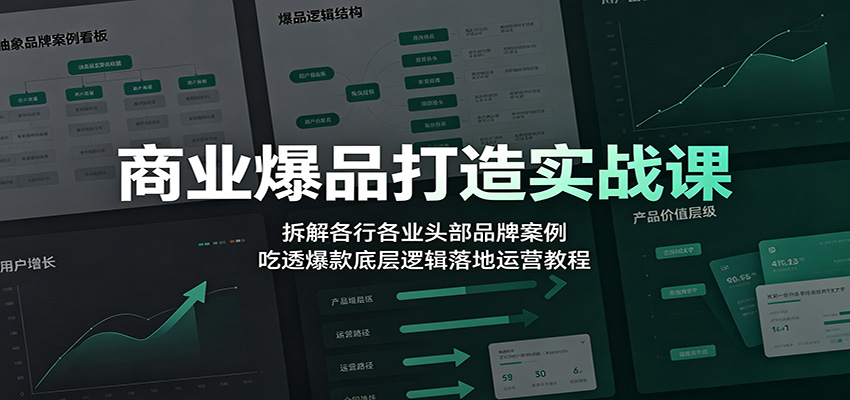商业爆品打造实战课：拆解各行各业头部品牌案例，吃透爆款底层逻辑落地运营教程-知创网