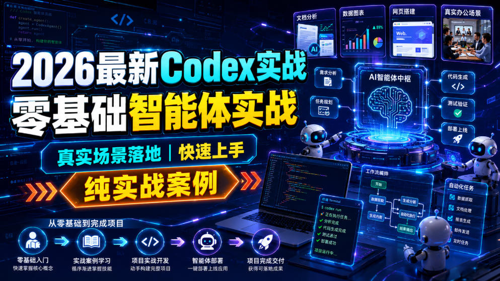 2026最新Codex实战零基础智能体实战,真实场景落地,快速上手,纯实战案例-知创网