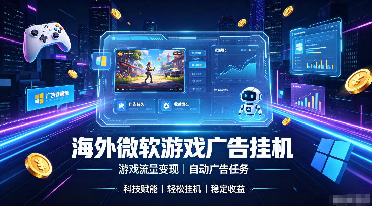 海外游戏广告自动挂G,轻资产海外副业风口,单设备稳定产出500+【揭秘】-知创网