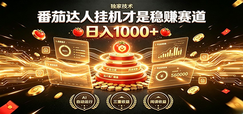 别再瞎找副业！番茄达人挂机才是稳赚赛道 日入1000+-知创网