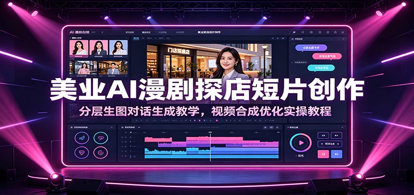 美业AI漫剧探店短片创作：分层生图对话生成教学，视频合成优化实操教程-知创网
