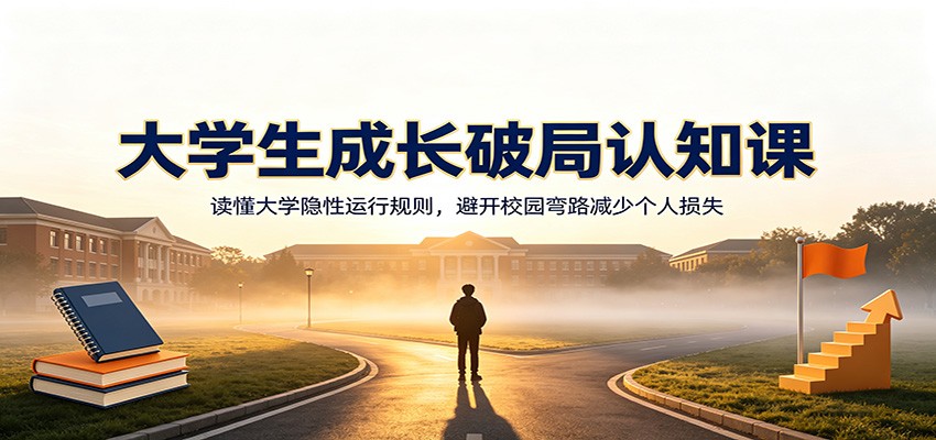 大学生成长破局认知课:读懂大学隐性运行规则,避开校园弯路减少个人损失-知创网