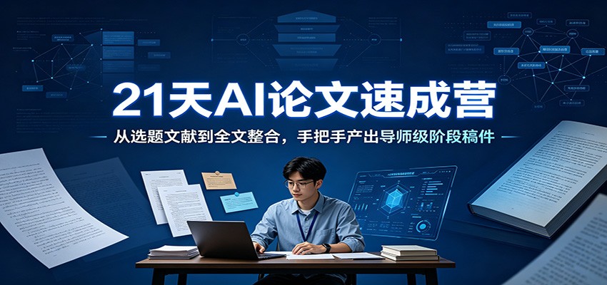 21天AI论文速成营：从选题文献到全文整合，手把手产出导师级阶段稿件-知创网