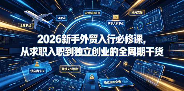 2026新手外贸入行必修课,从求职入职到独立创业的全周期干货-知创网