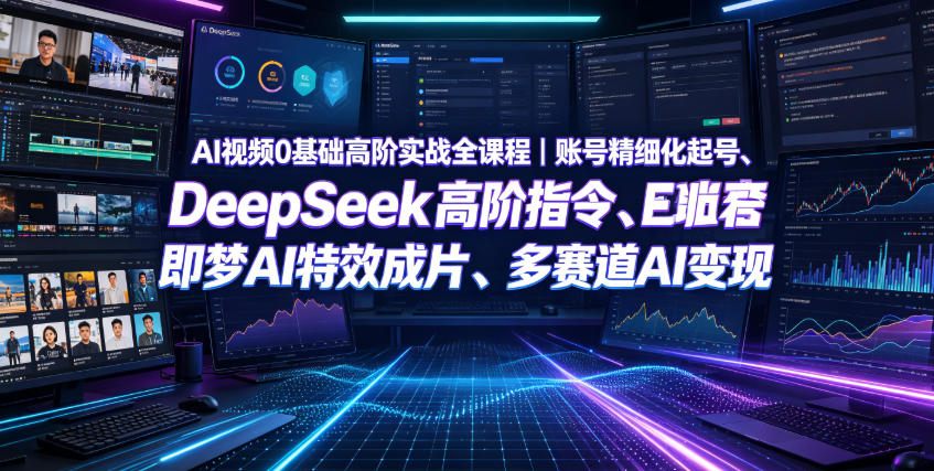 AI视频0基础高阶实战全课程｜账号精细化起号、DeepSeek高阶指令、即梦AI特效成片、多赛道AI短视频量产变现-知创网