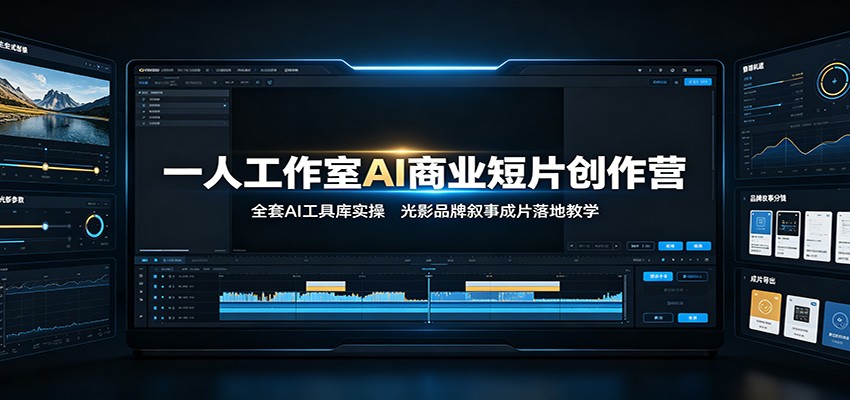 一人工作室AI商业短片创作营：全套AI工具库实操，光影品牌叙事成片落地教学-知创网