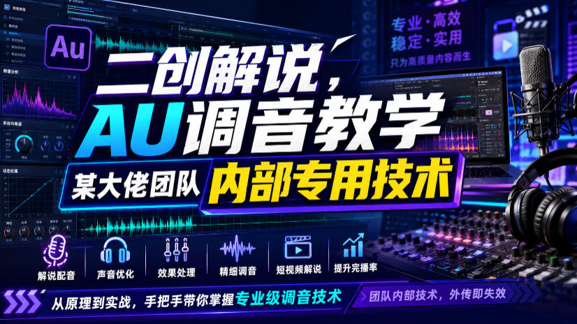 二创解说AU调音教学,某大佬团队内部专用技术-知创网