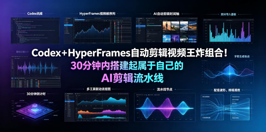 Codex+HyperFrames自动剪辑视频王炸组合!30分钟内搭建起属于自己的AI剪辑流水线(完整版实操教程手册)-知创网