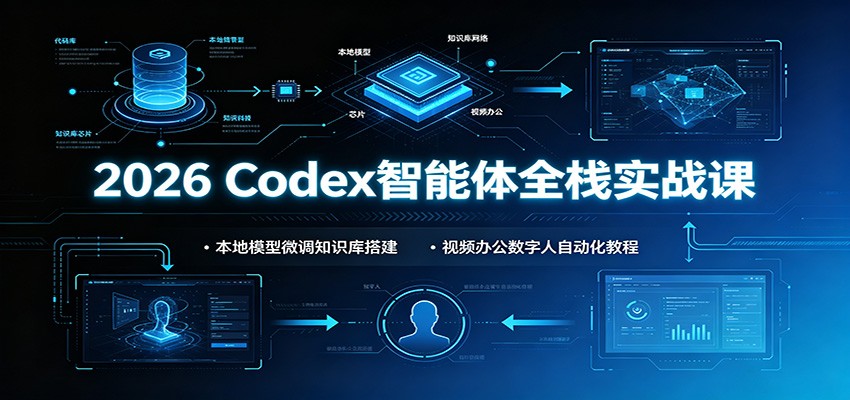 2026 Codex智能体全栈实战课：本地模型微调知识库搭建，视频办公数字人自动化教程-知创网