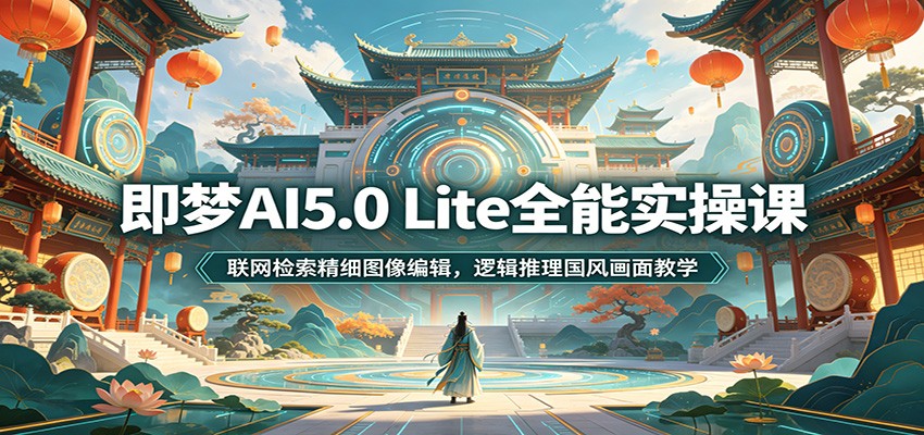 即梦AI5.0 Lite全能实操课：联网检索精细图像编辑，逻辑推理国风画面教学-知创网